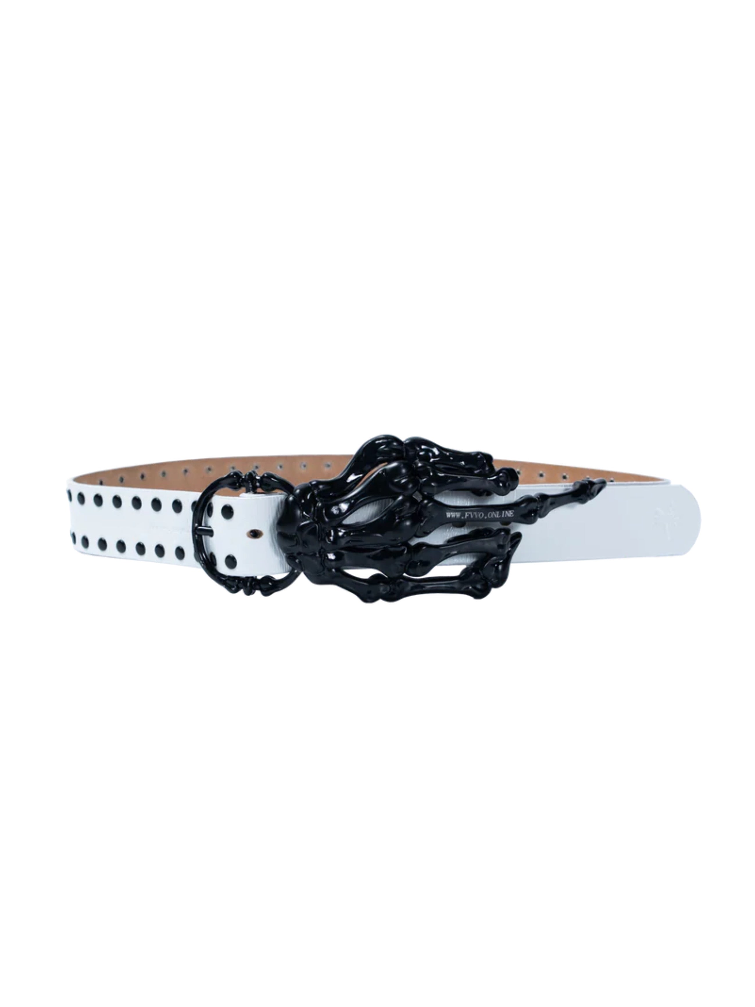 【F.V.V.O】Skeleton Hand & Spikes Leather Belt