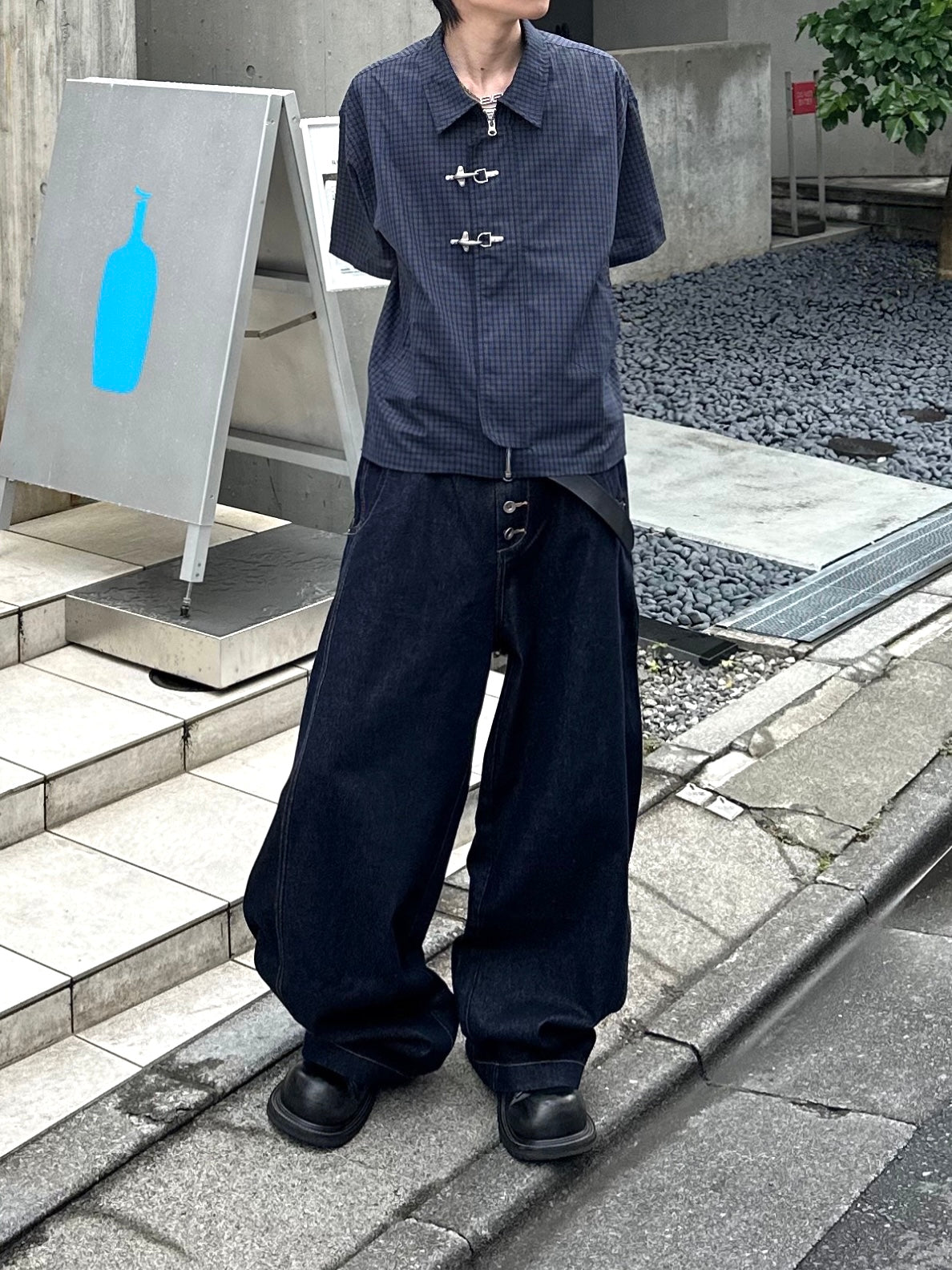 大阪店WEB限定受注制【Chikashitsu +】double buckle shirt jacket (2color)