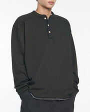 【NOMANUAL】NM HENLEY NECK WAFFLE LONG SLEEVE TEE