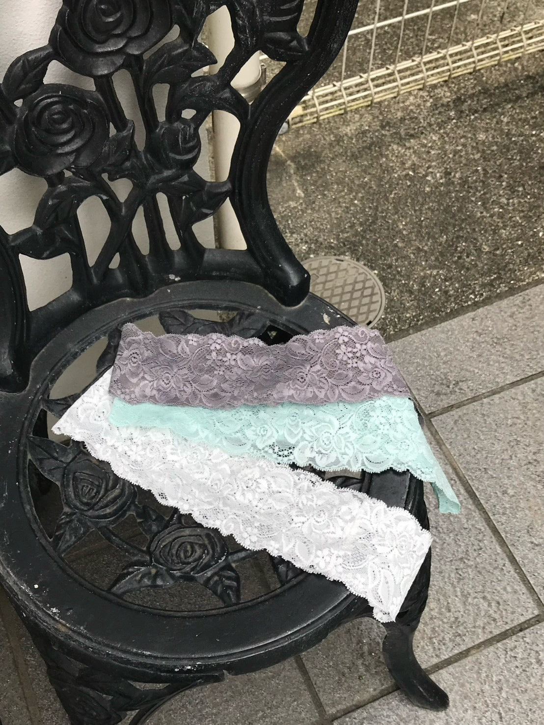 受注制【OaKS】lace layering waist band (3color)