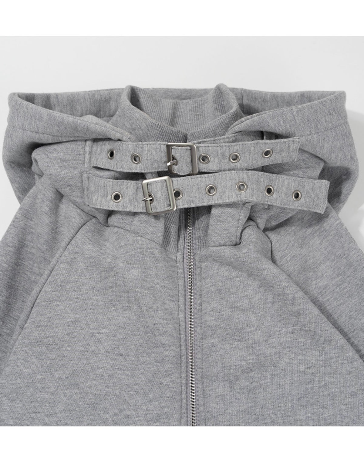 【FANCY CLUB】LAYER BUCKLE HOODED ZIP-UP
