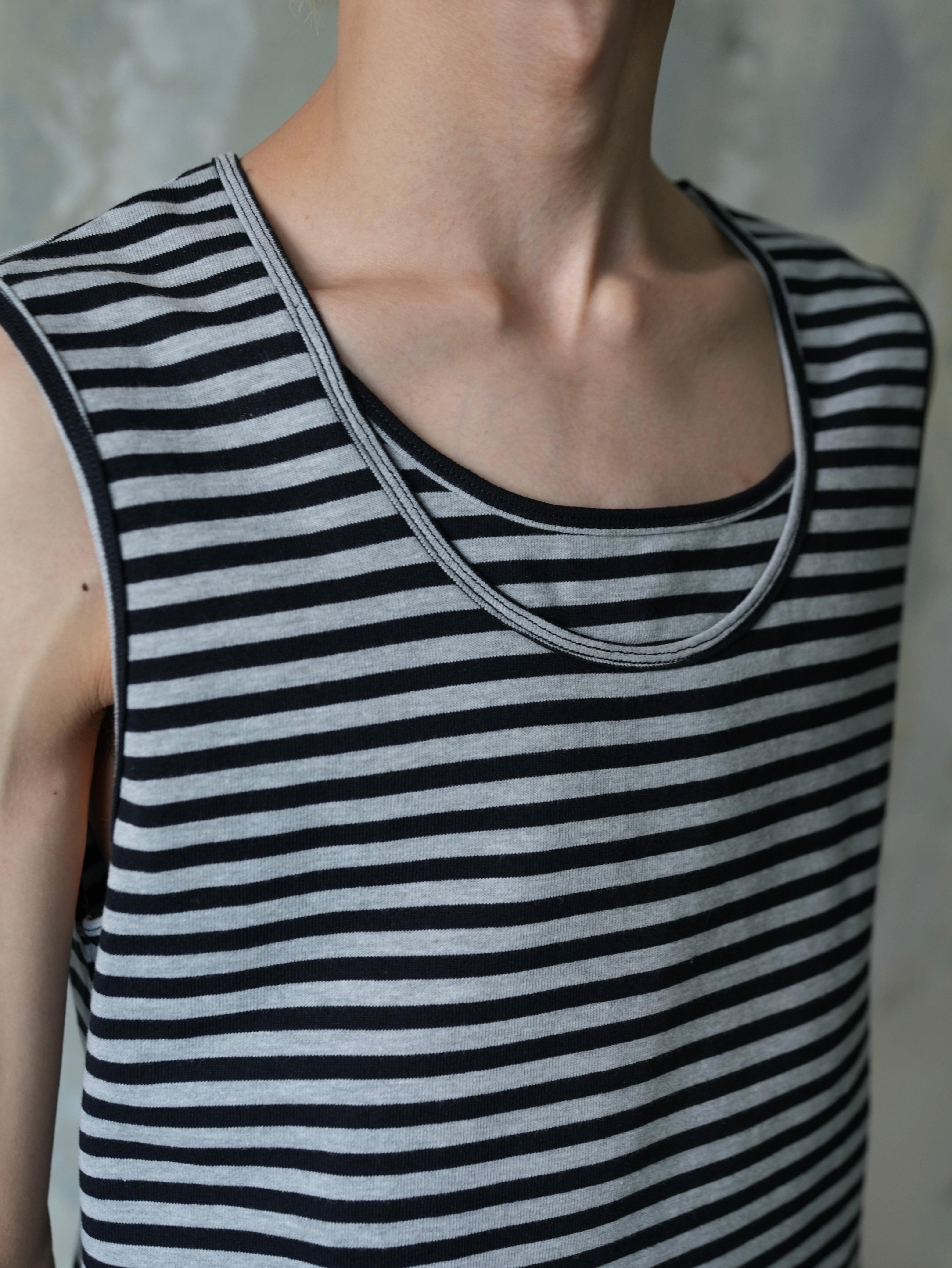 【Lee fi Ne】Layered Stripe Tank
