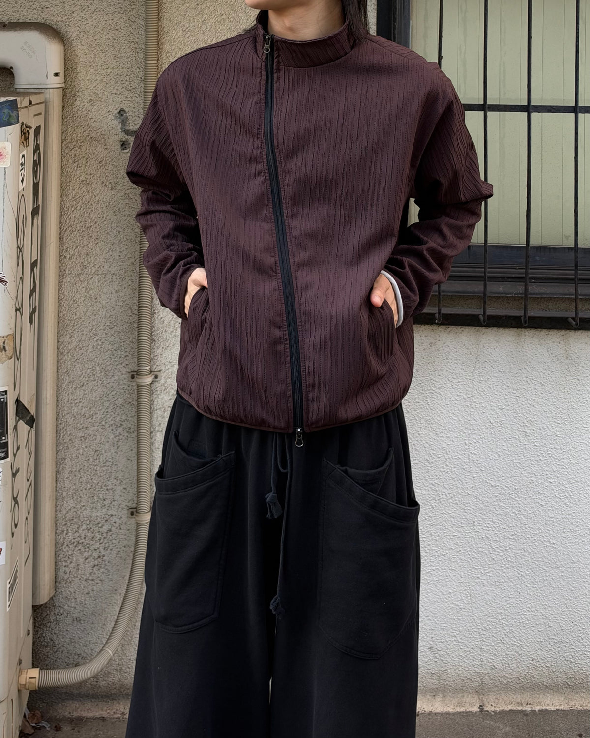 受注制【youll】pleated asymmetry jacket (3color)