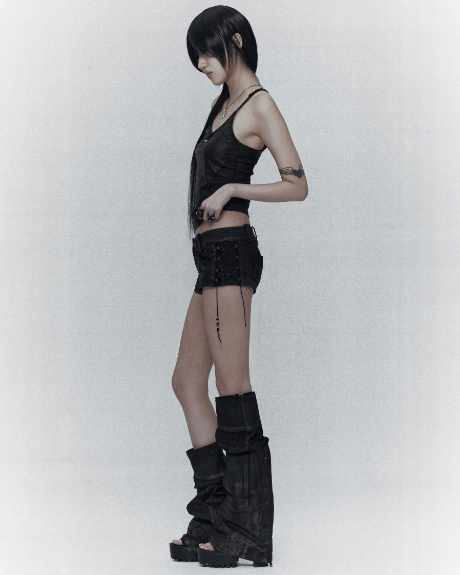 【bonienkiye】Back Zip Mesh Tank