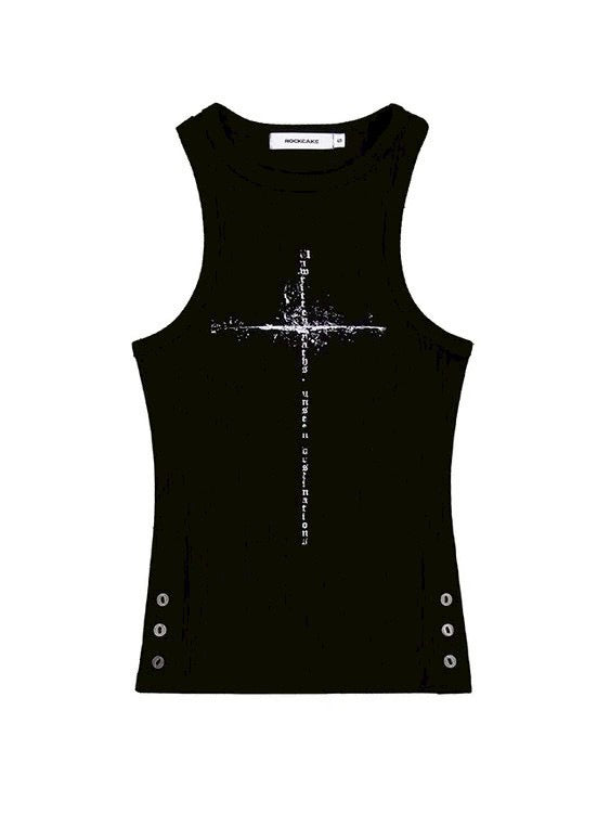 【ROCK CAKE】Side Button Sleeveless