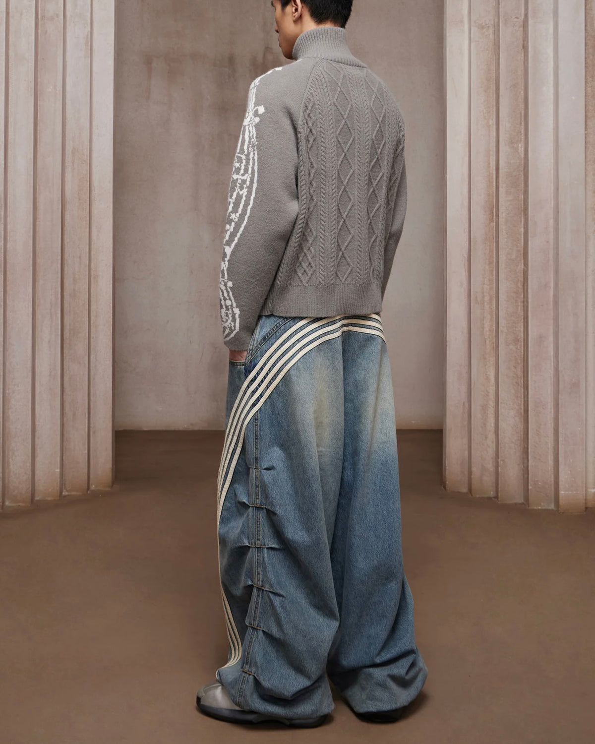 【DND4DES】Music Note Jacquard Knit Jacket