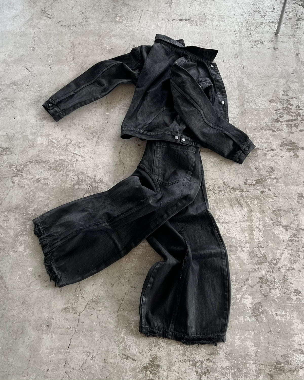 【CHIKASHITSU PLUS HIGH】Washed coating denim jacket