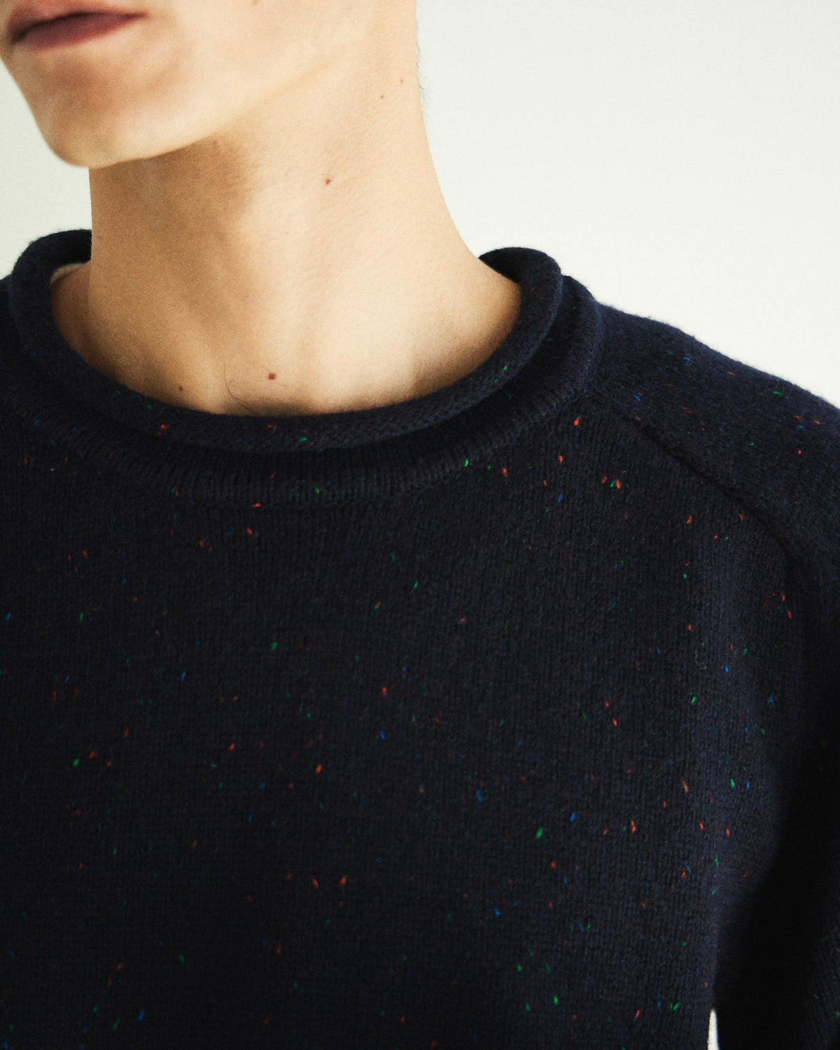 【CS】Cut-Off Nep Crewneck Knit