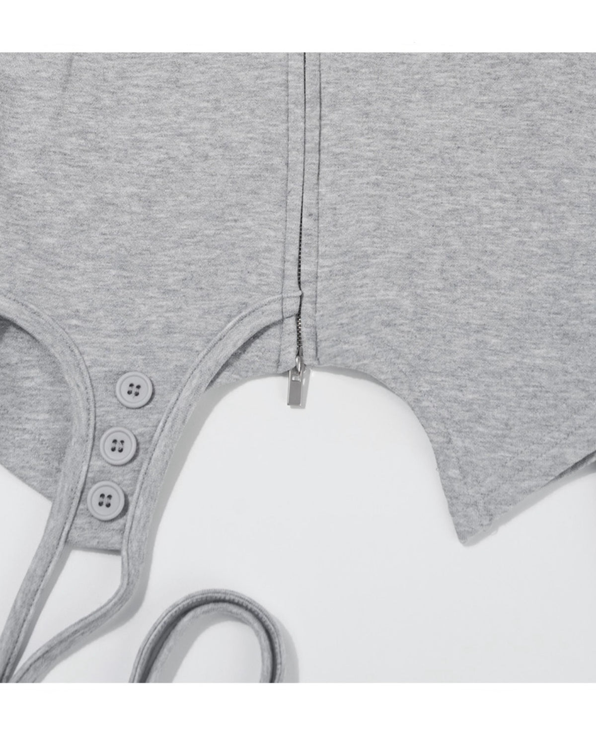 【FANCY CLUB】OVERLAY CROP HOODED ZIP-UP