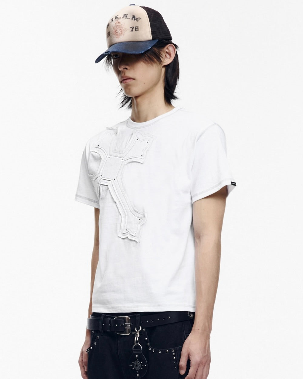 【AAKAM】Big Patch CROS2 Half Top