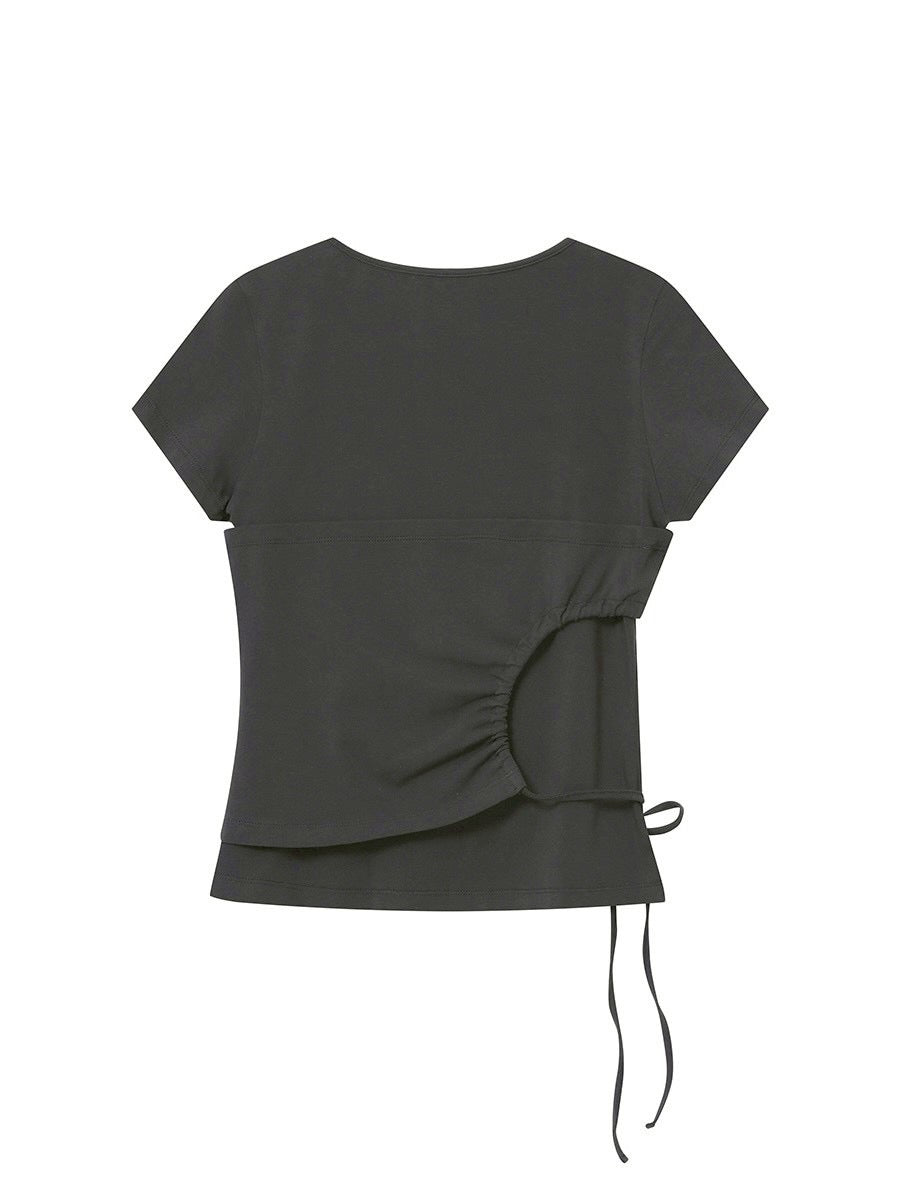 【Miseki seoul】String shirring short sleeve