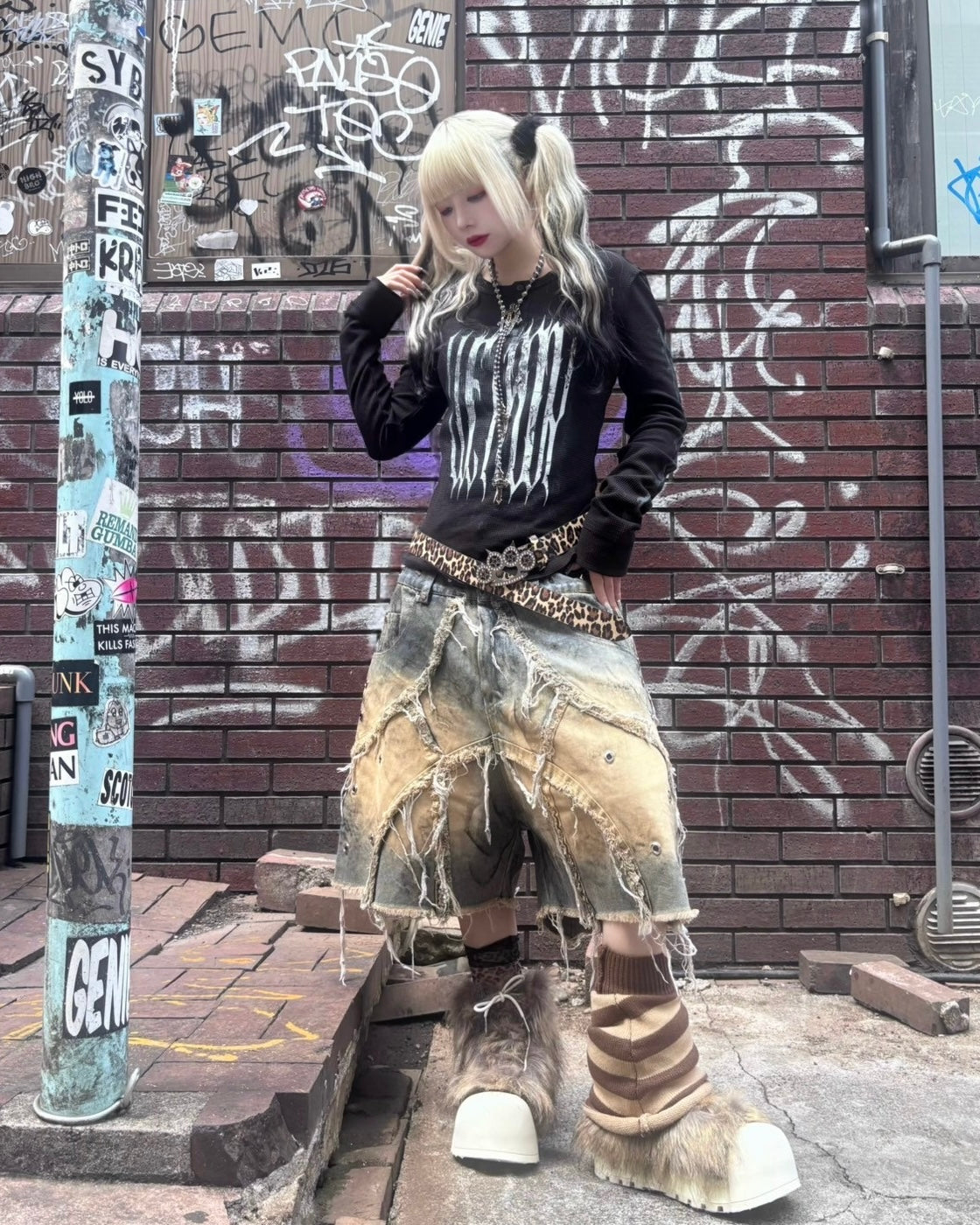 国際配送【BABY09】dark waffle long sleeve