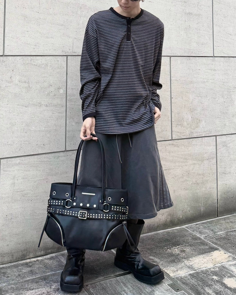 受注制【nmtc+】Striped Henley Long Sleeve