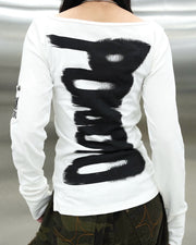 受注制【Never mind the XU】Back graphic slim top (2color)