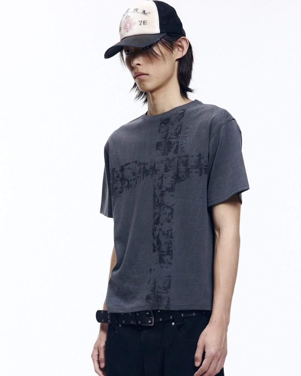 【AAKAM】Mosaic Cross Half Top