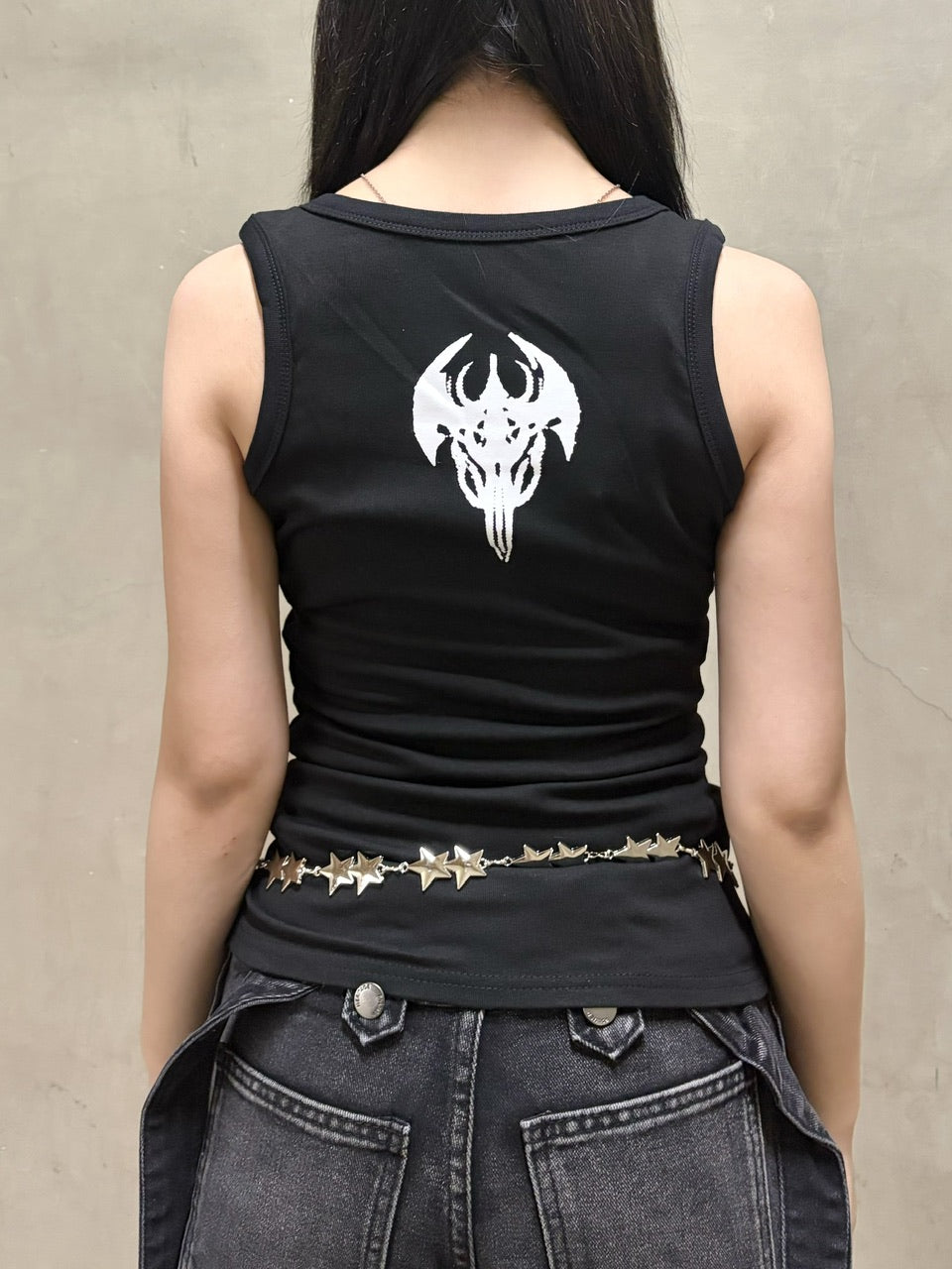 国際配送【Never mind the XU】slim fit studs sleeveless (2color)