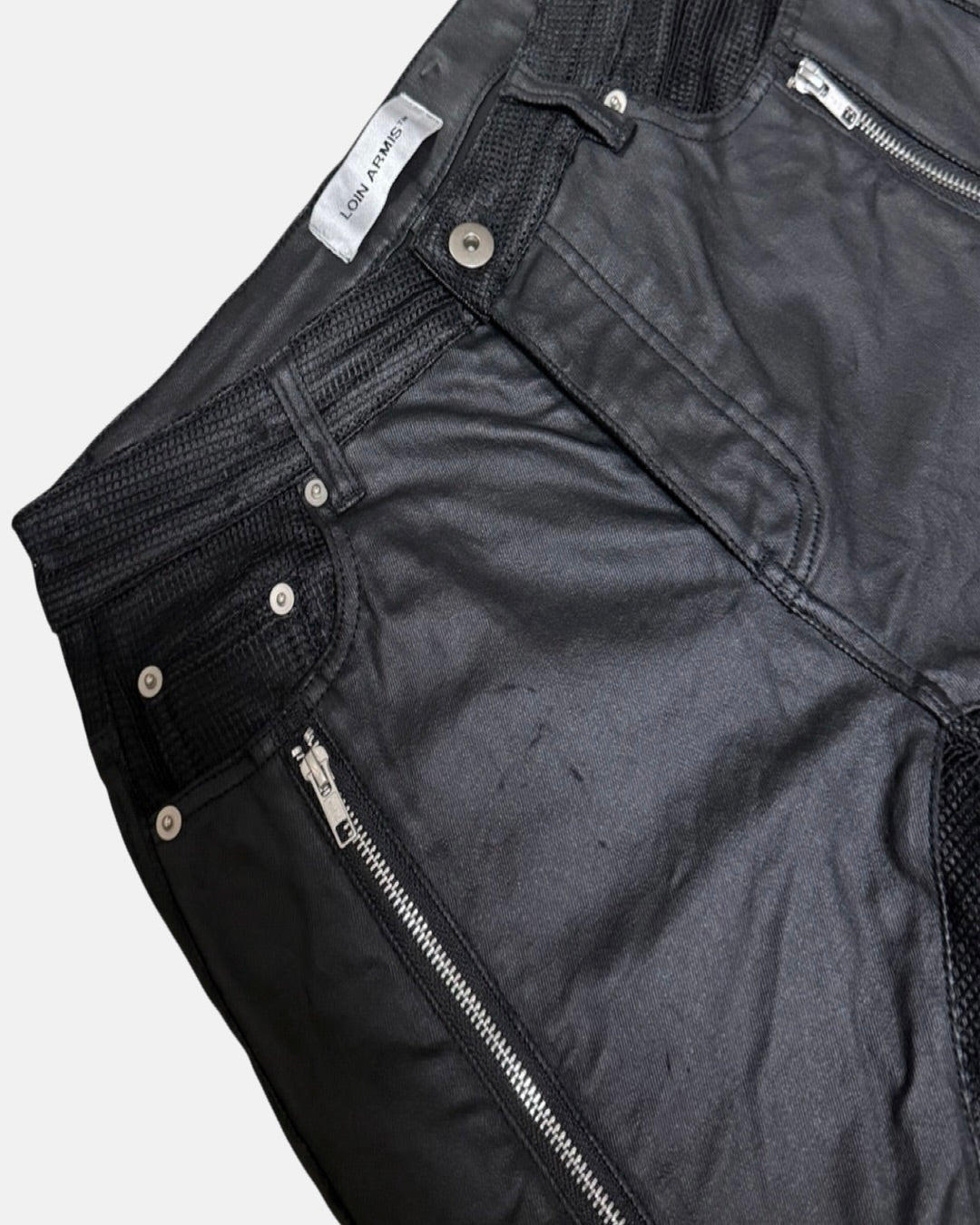 【LOIN ARMIS】Cross zip layer mesh coating jeans