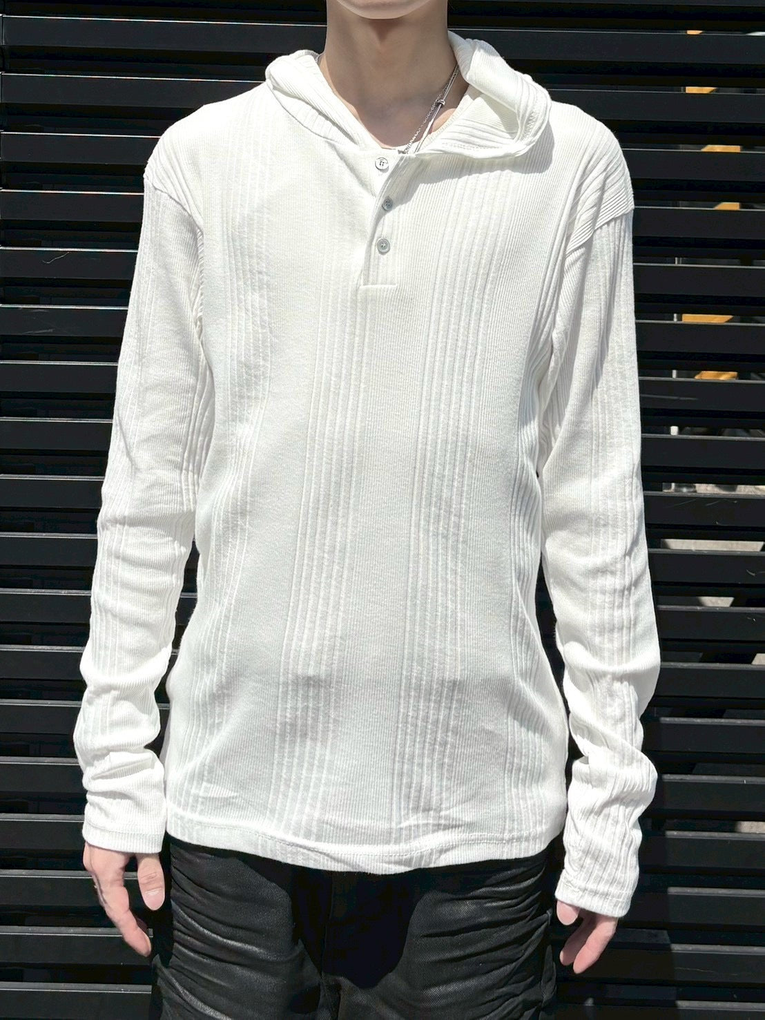 受注制【nmtc+】hooded henley neck long sleeve (3color)