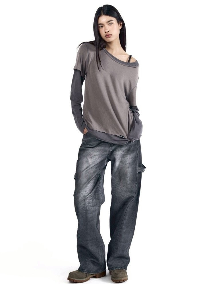 【AAKAM】Contrast Layered Long Sleeve