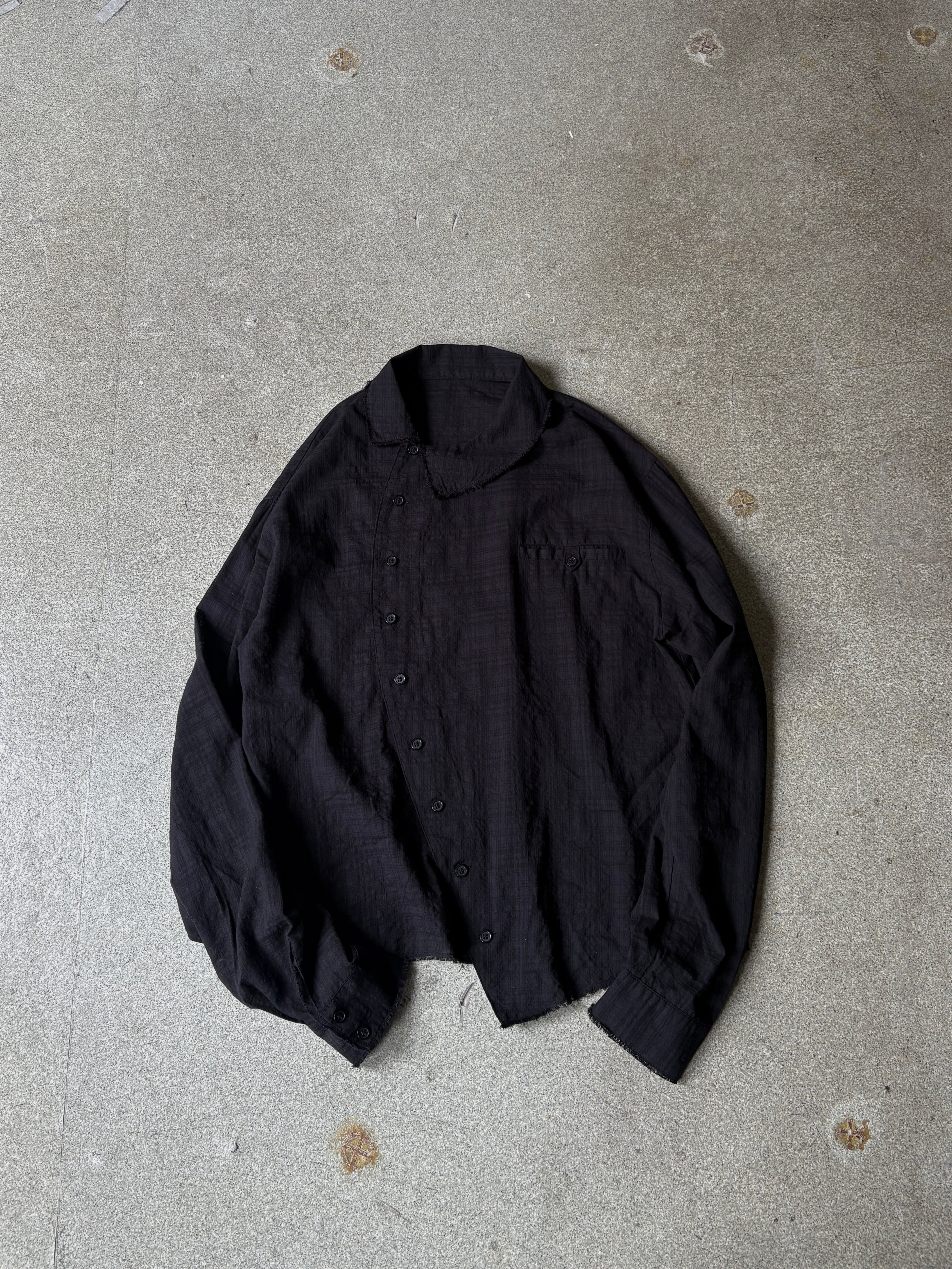【Lee fi Ne】Offset Sheer Check Shirt