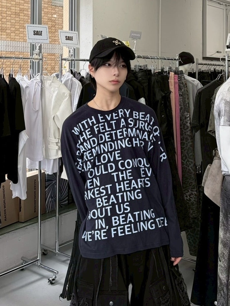 受注制【LUV CODE】lettering long sleeve tee (3color)
