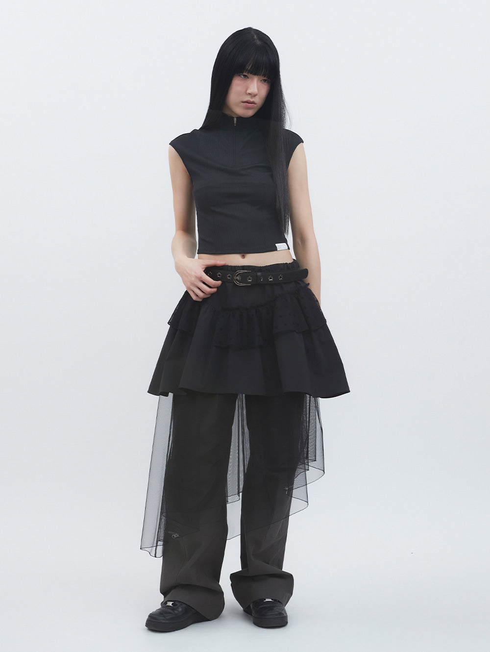 6/8 21:00発売【TUOMIO】FLOWER EYELET BELT