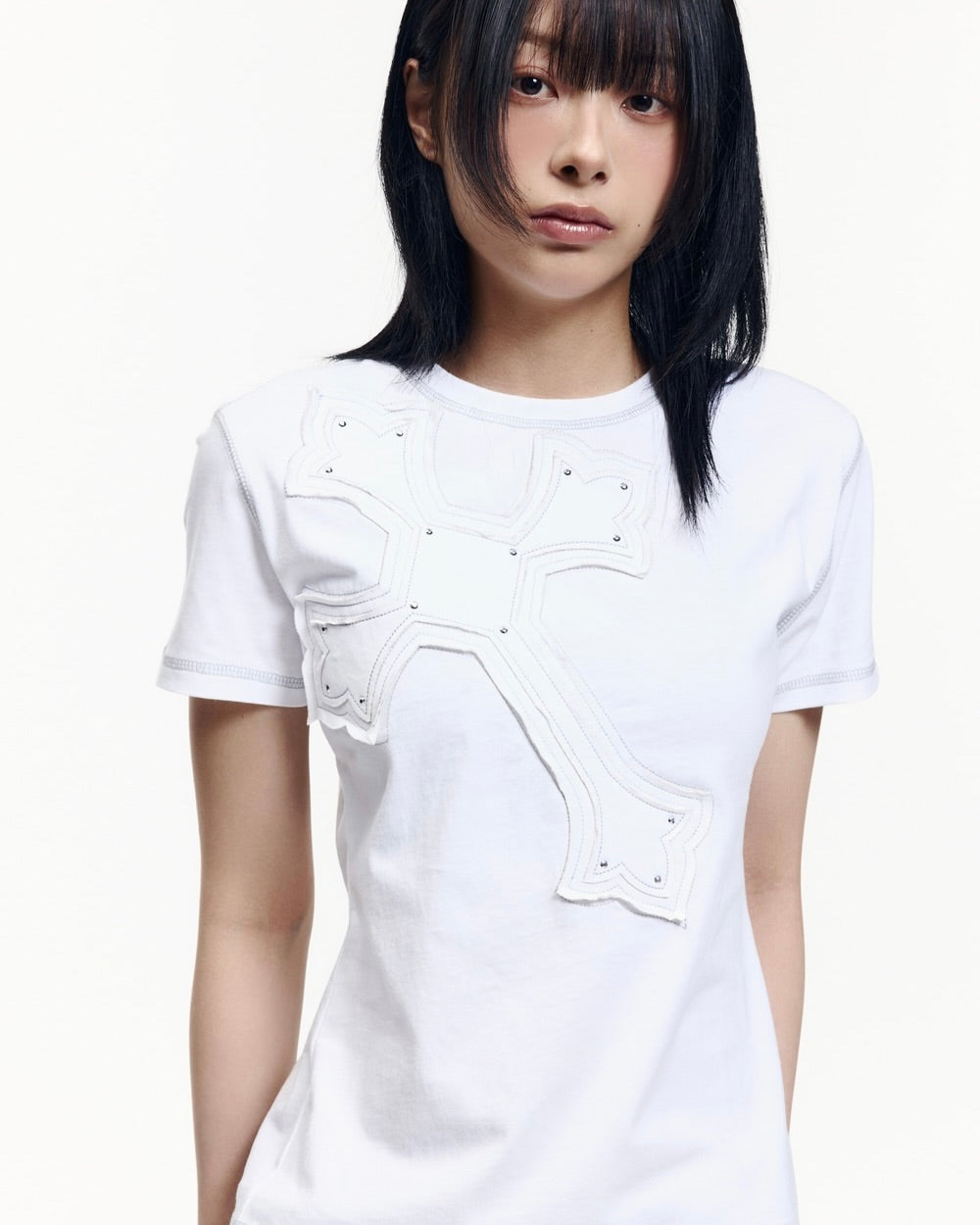【AAKAM】Big Patch CROS2 Half Top
