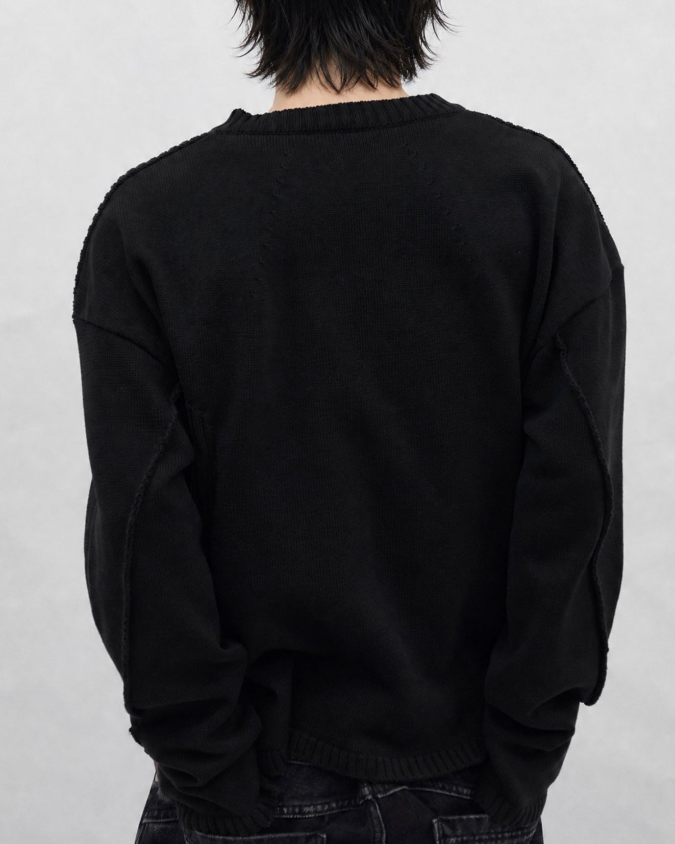 【BLR BLUER】Faded Vintage Henley Knit Sweater