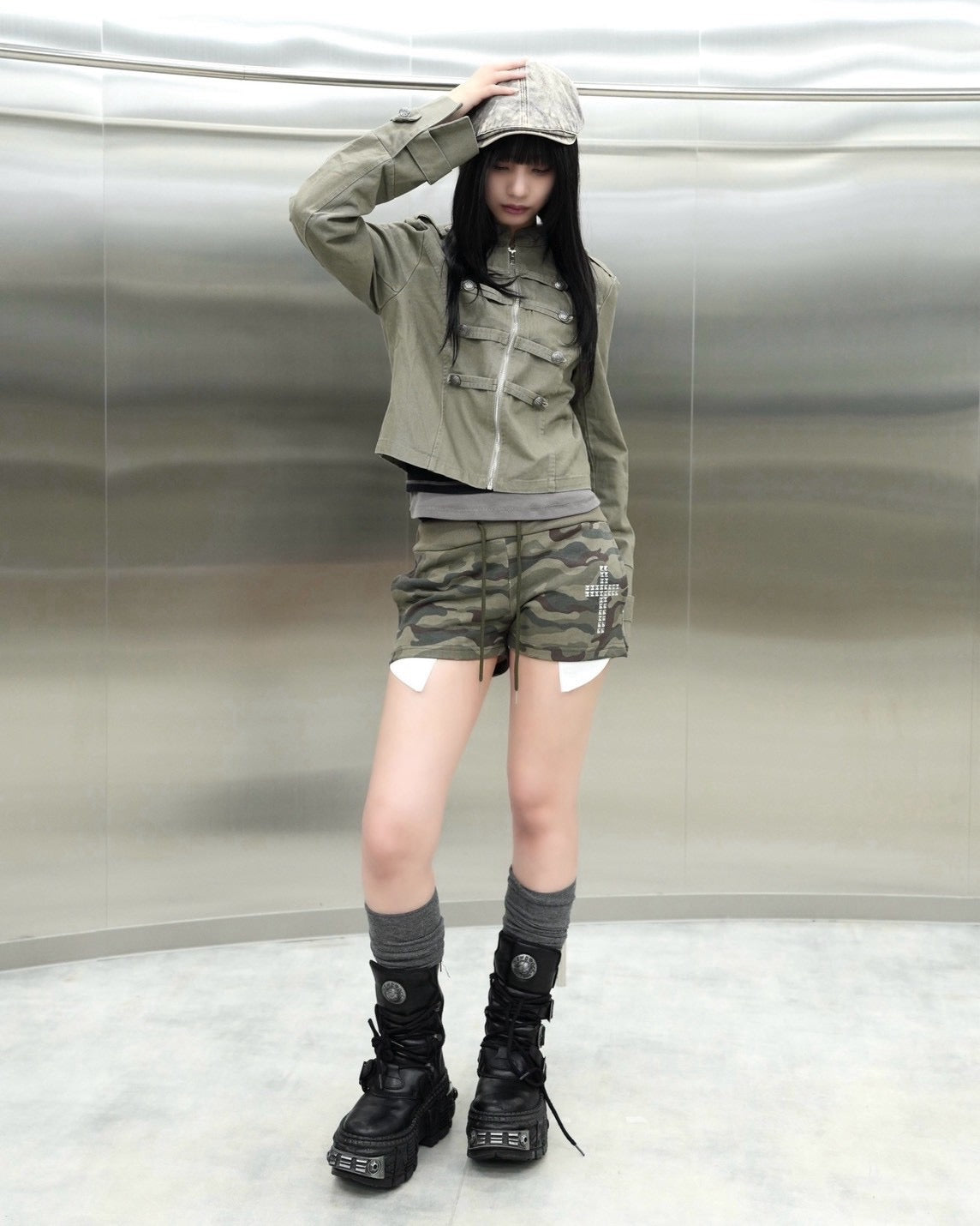 受注制【Never mind the XU】Napoleon grunge denim jacket (2color)