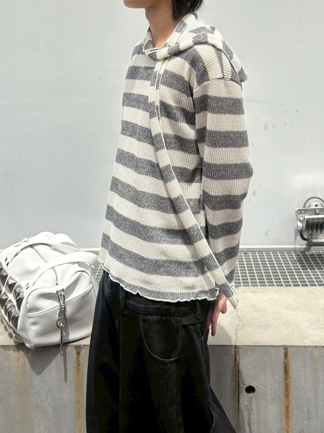 【nmtc+】tie set sheer border long sleeve (2color)