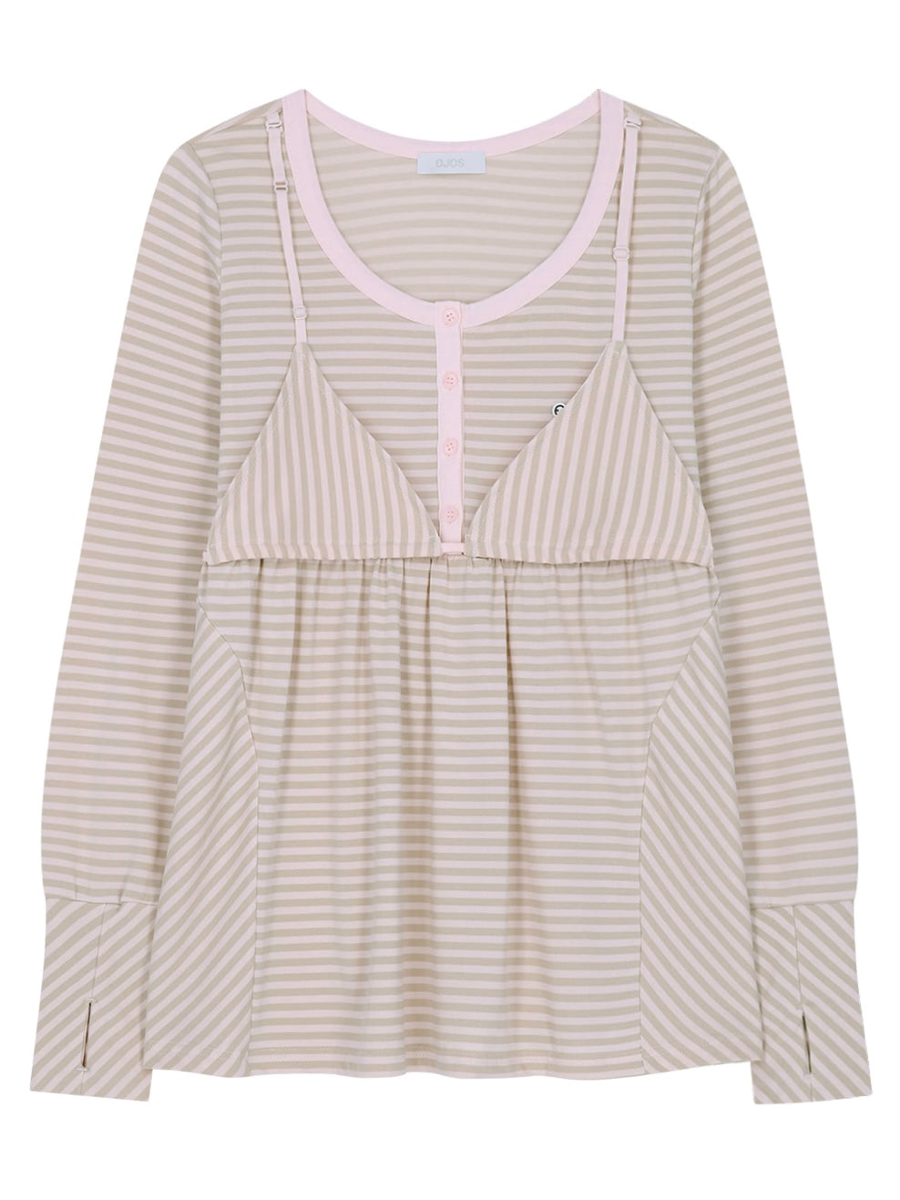 【OJOS】Layered Bra Flare Top