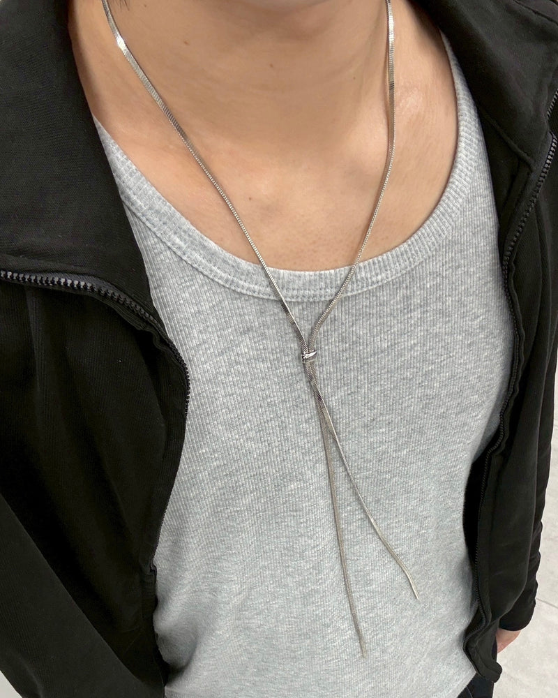 受注制【nmtc+】silver long necklace