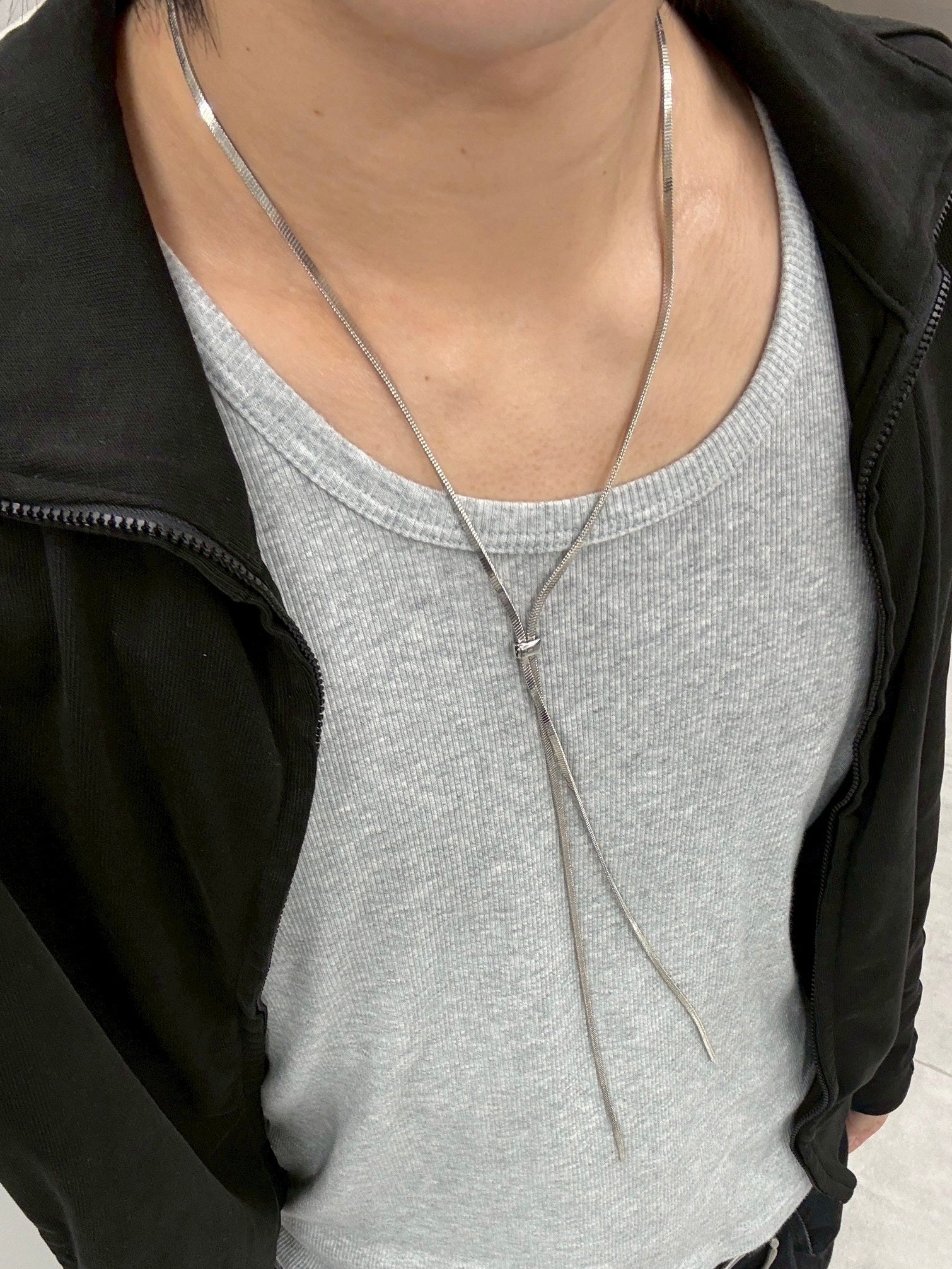 受注制【nmtc+】silver long necklace
