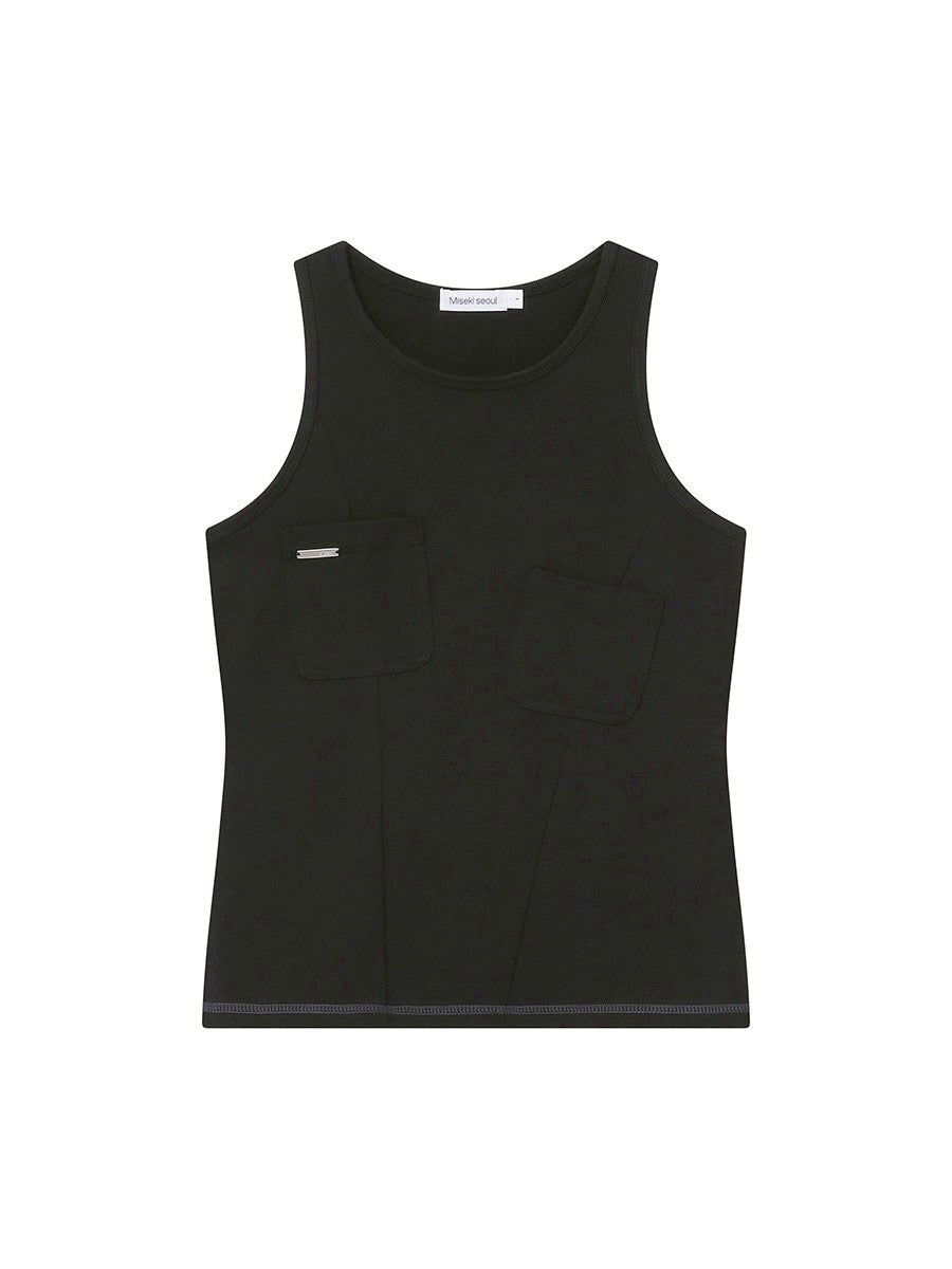 【Miseki seoul】Pocket pointed sleeveless