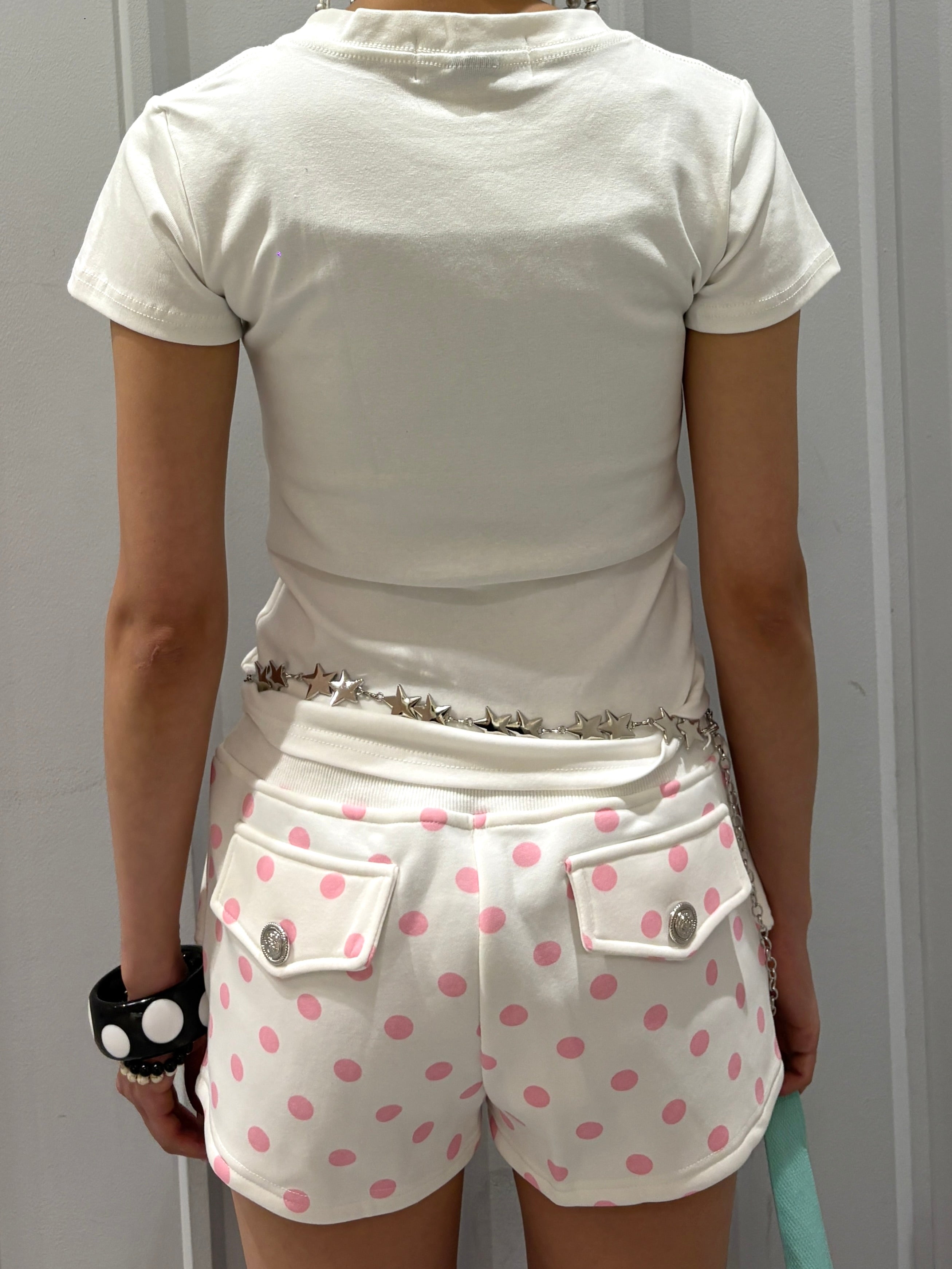 国際配送【Never mind the XU】flower rhinestone tee (3color)