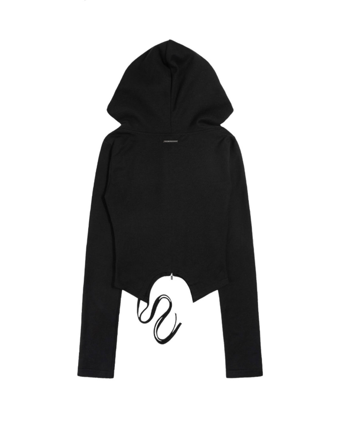 【FANCY CLUB】OVERLAY CROP HOODED ZIP-UP