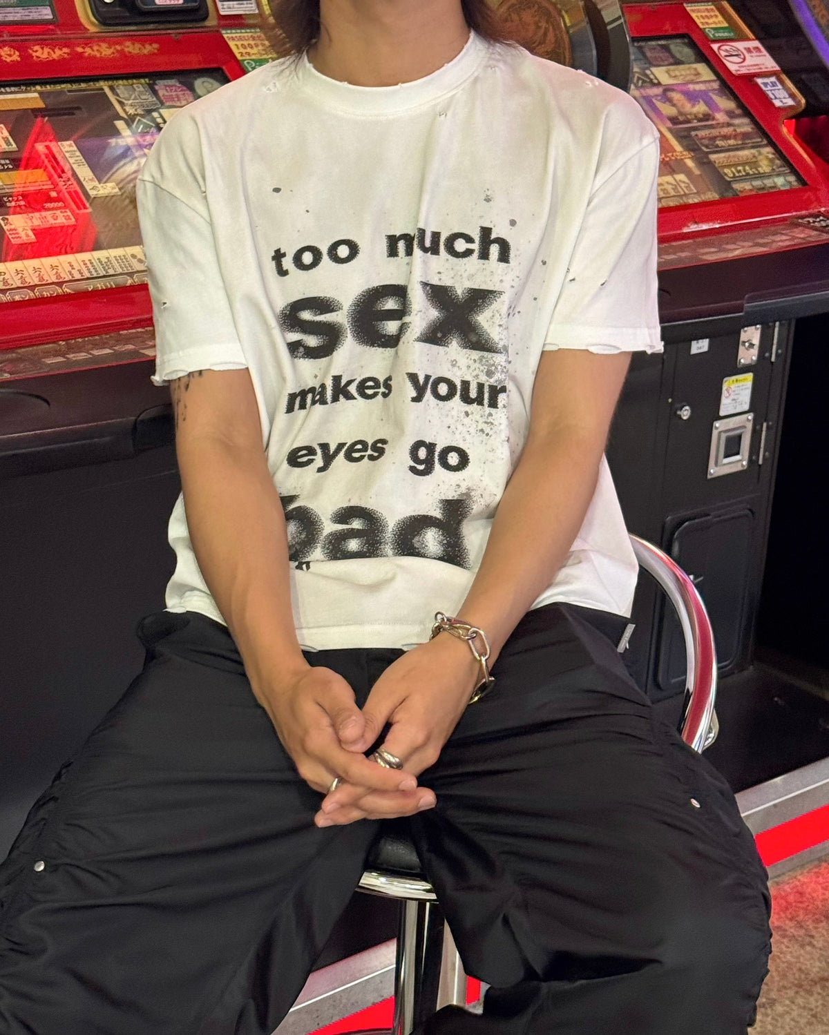 国際配送【RENOL】logo grunge tee