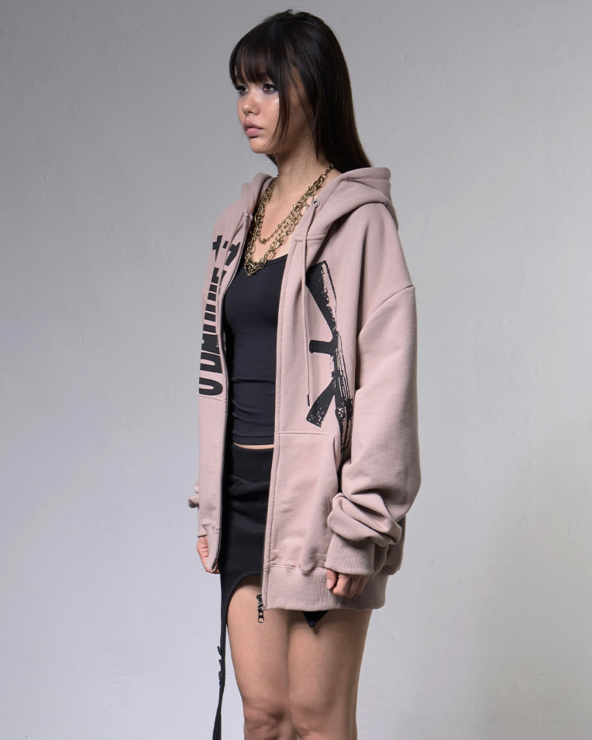 【FANCY CLUB】BADDIE HOODED ZIP-UP