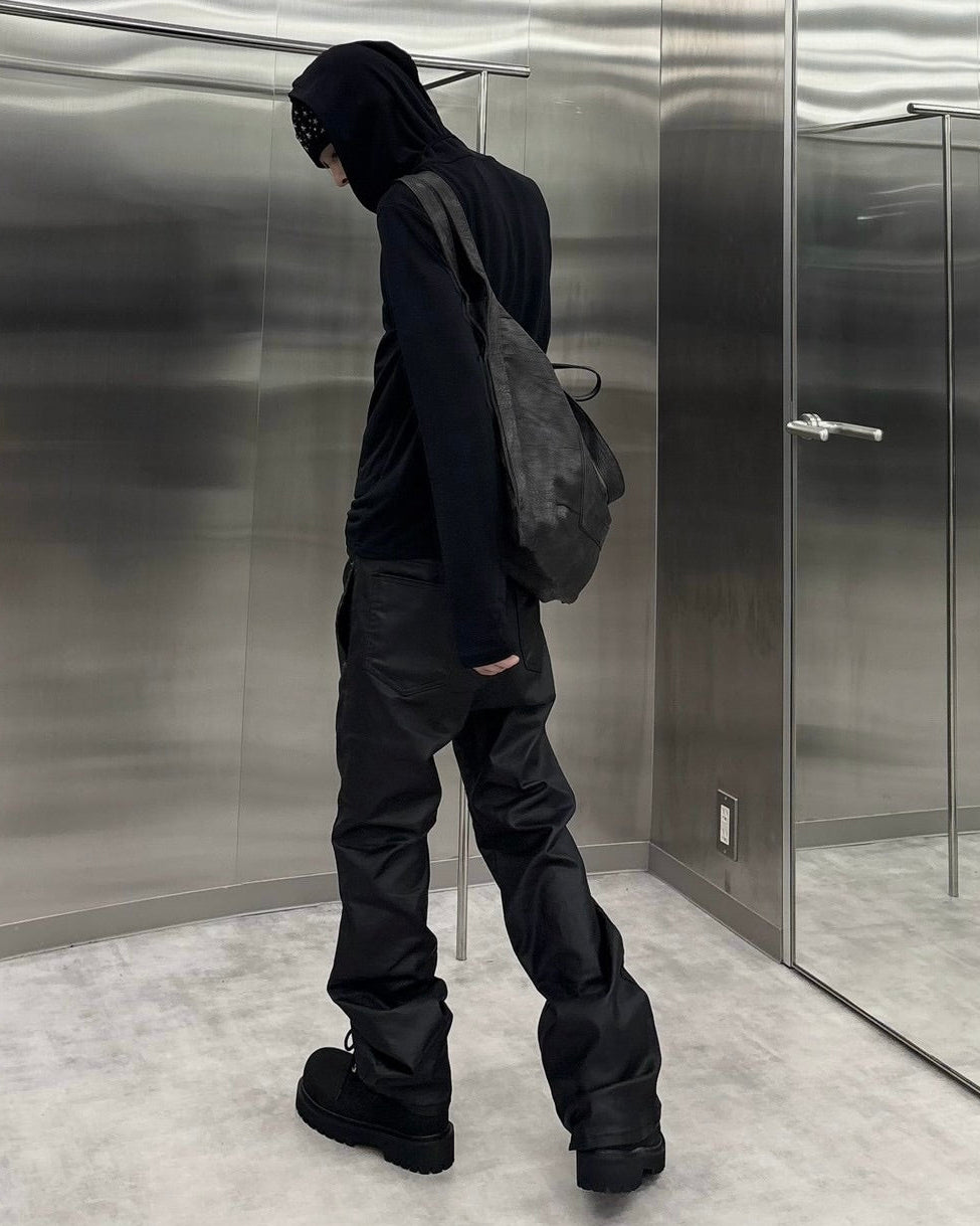 受注制【nmtc+】Coated bootcut washing pants