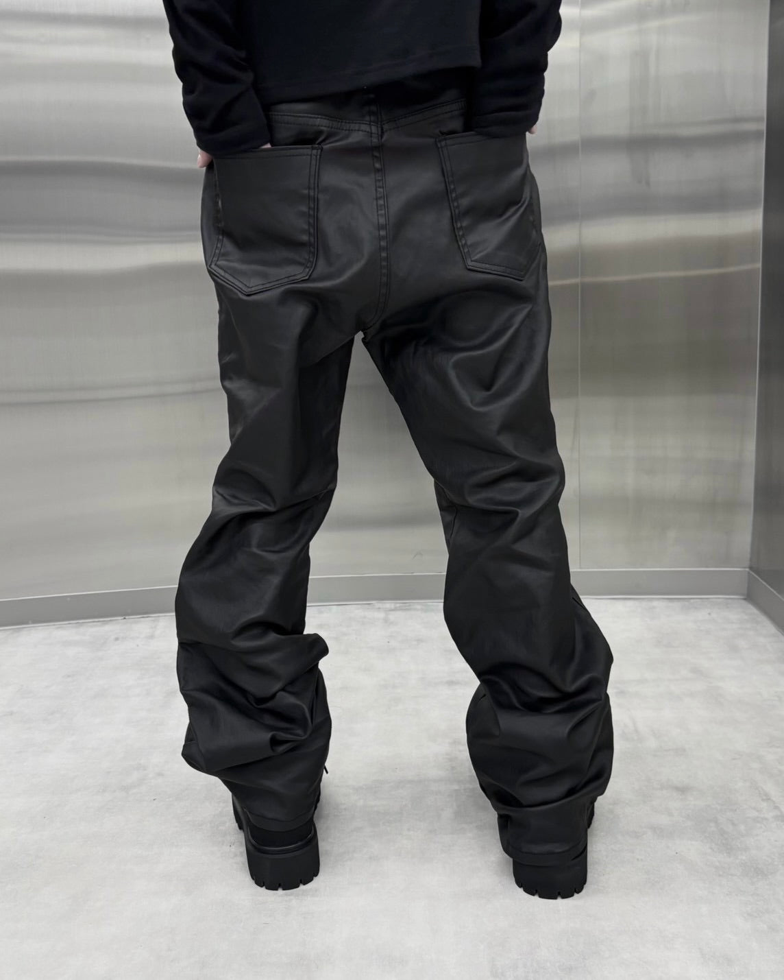 受注制【nmtc+】Coated bootcut washing pants