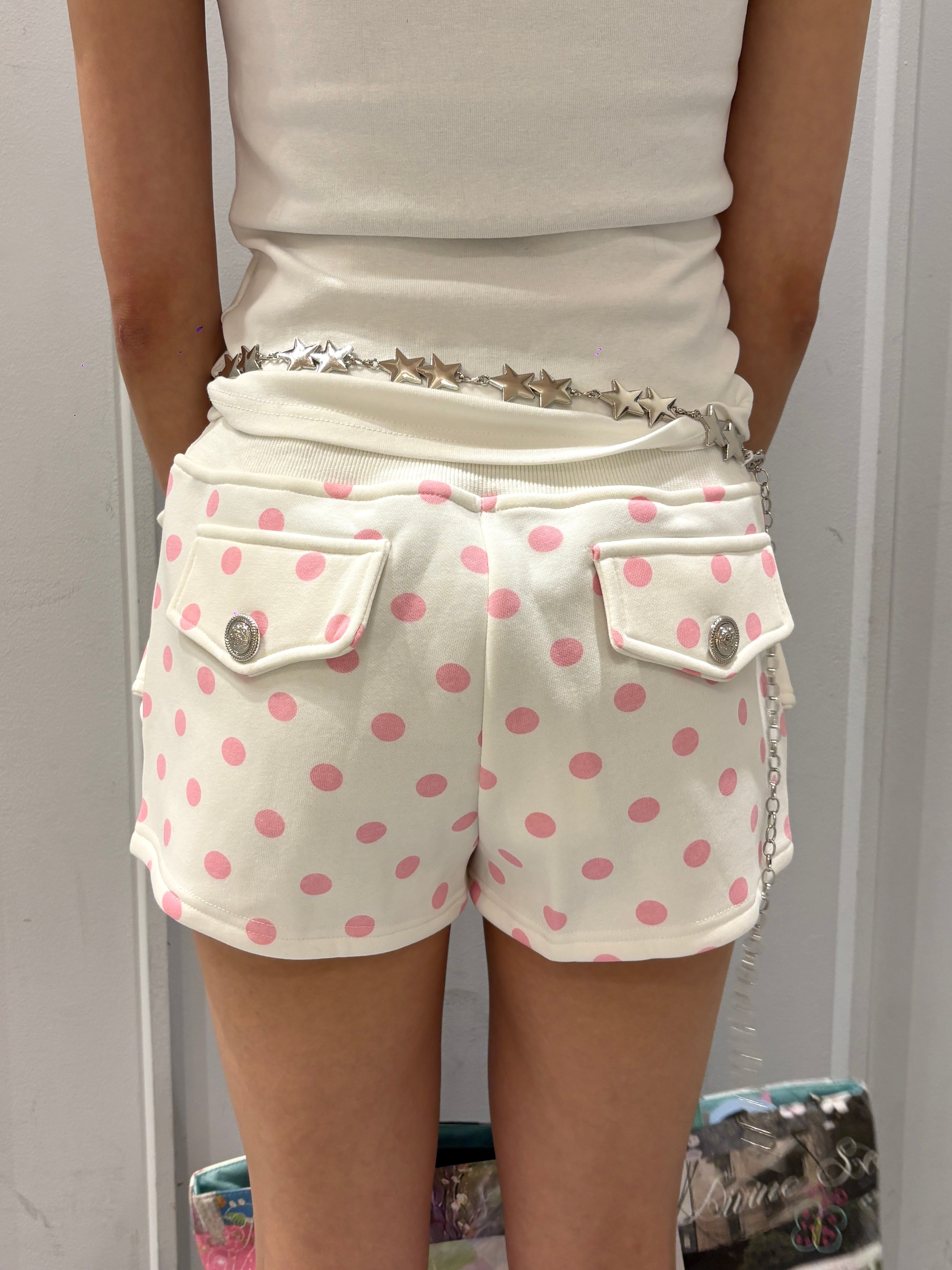 国際配送【Never mind the XU】dot sweat shorts (2color)