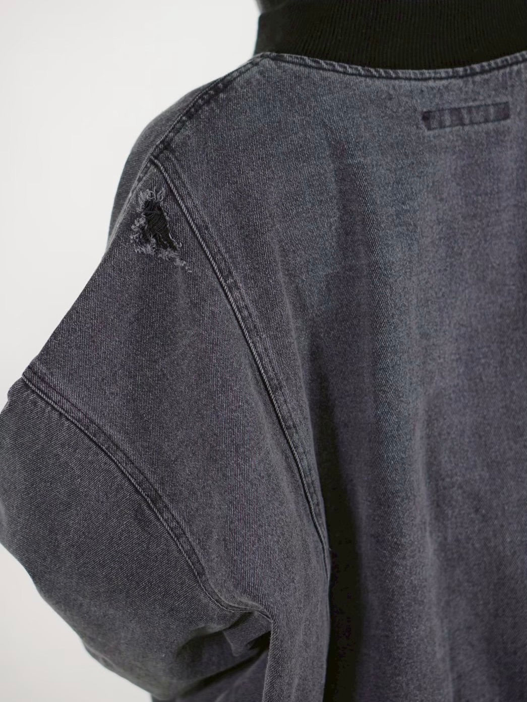 【Chikashitsu +】denim flight bomber jacket (2color)