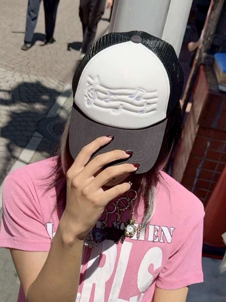 受注制【Never mind the XU】musical note cap (2color)