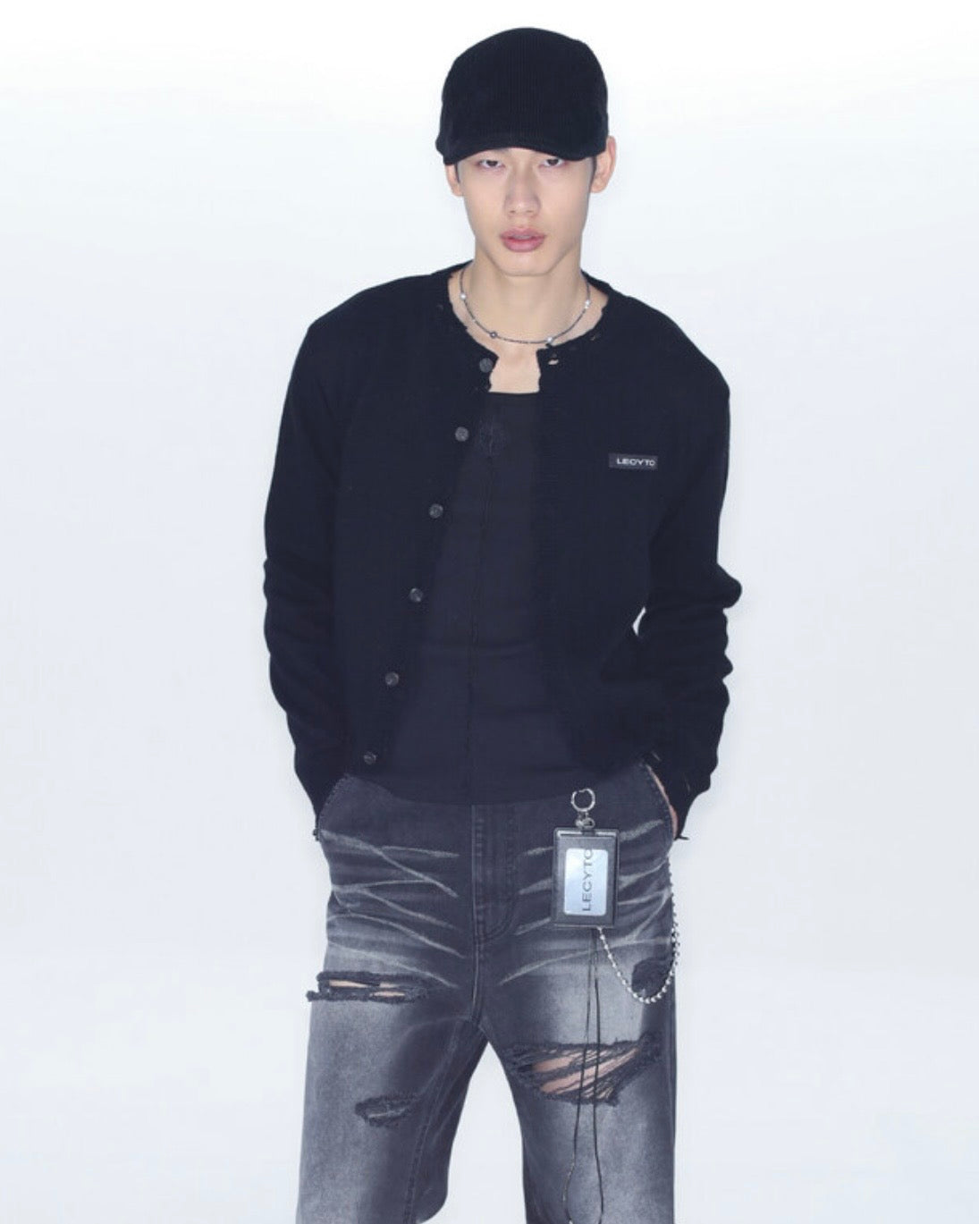 LECYTO】Destroyed Round Wool Knit Cardigan – PRESSING WEB SHOP