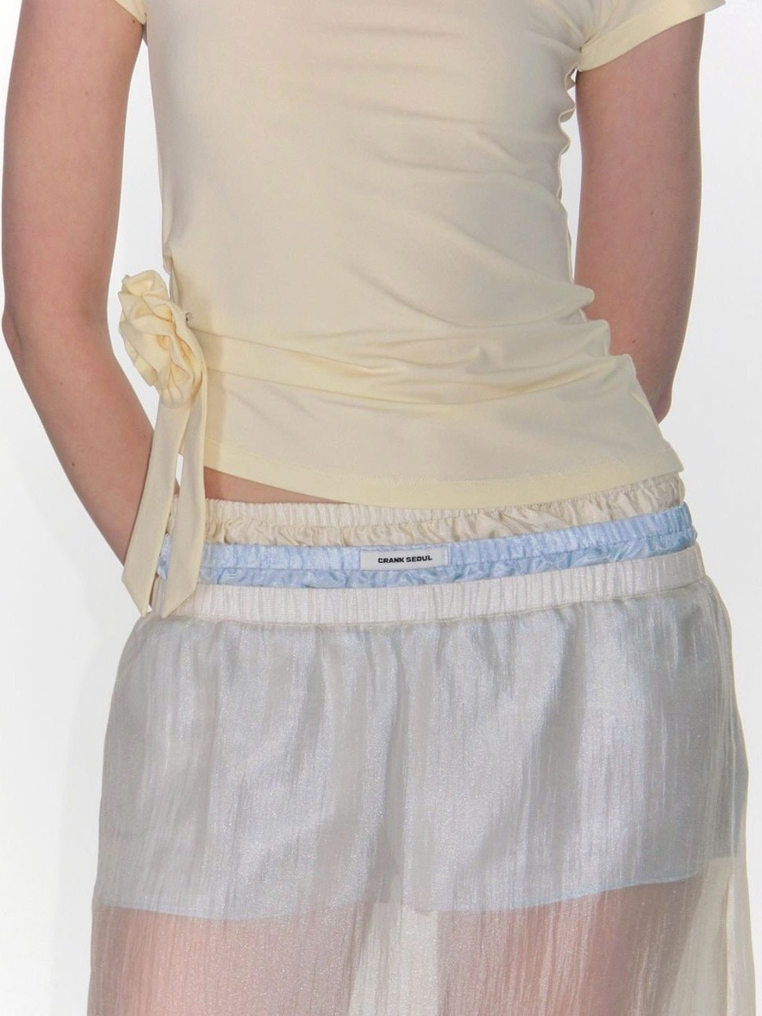 【CRANK】ROSETTE SHIRRING TOP