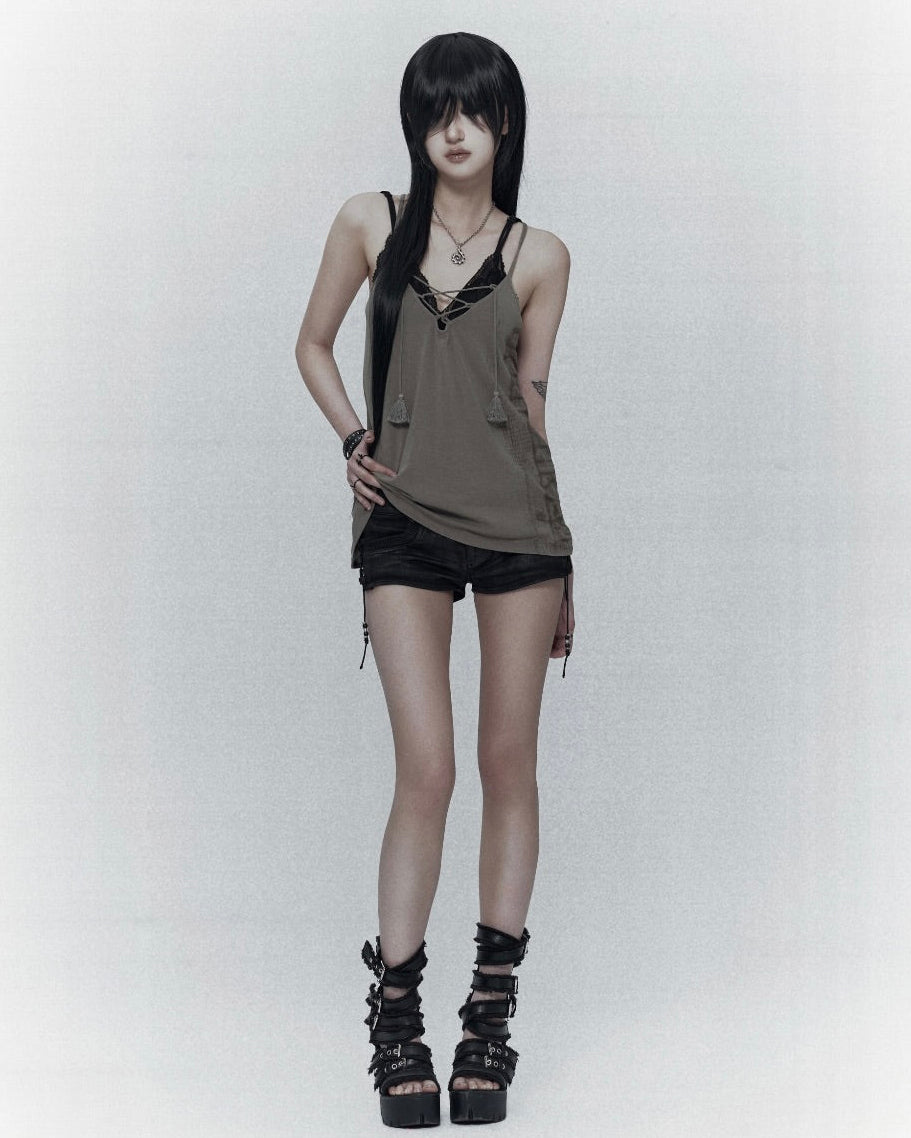 【bonienkiye】X-Strap Slip Tank