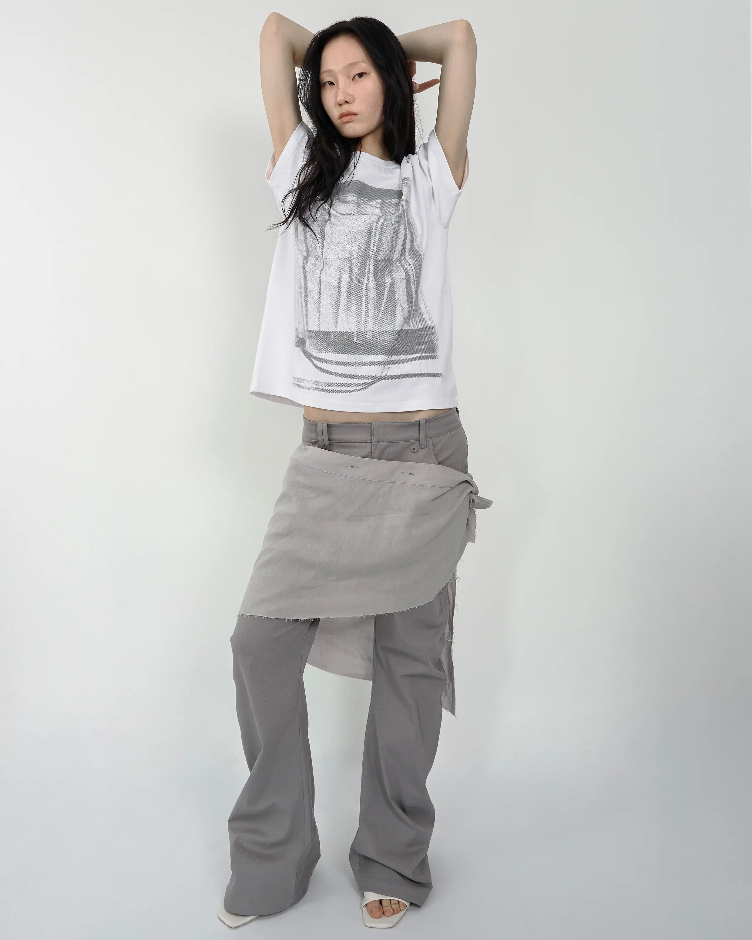 【NACHE】BELT LAYER PRINTED T-SHIRT