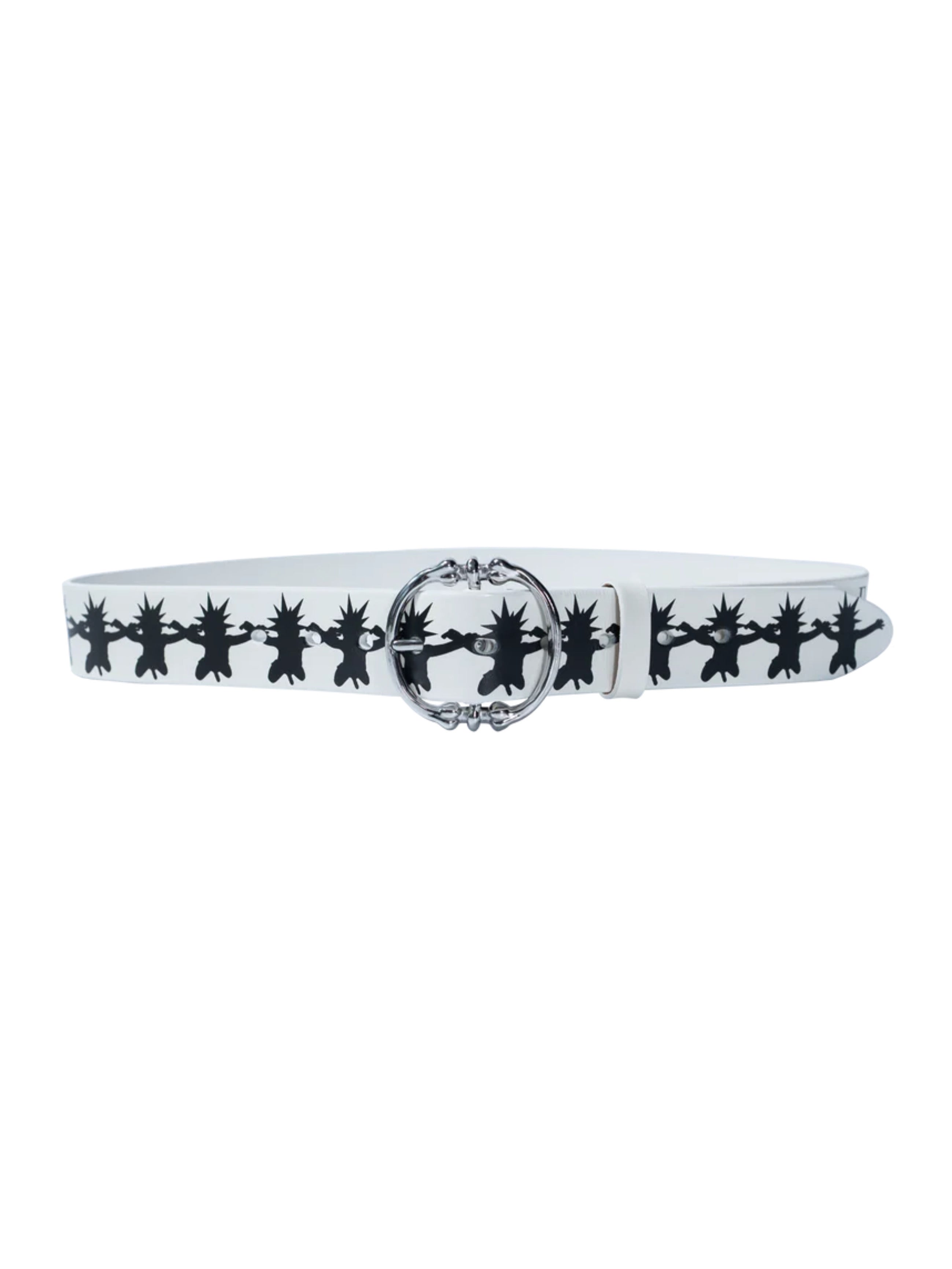 【F.V.V.O】Skull Kid Print Punk Leather Belt