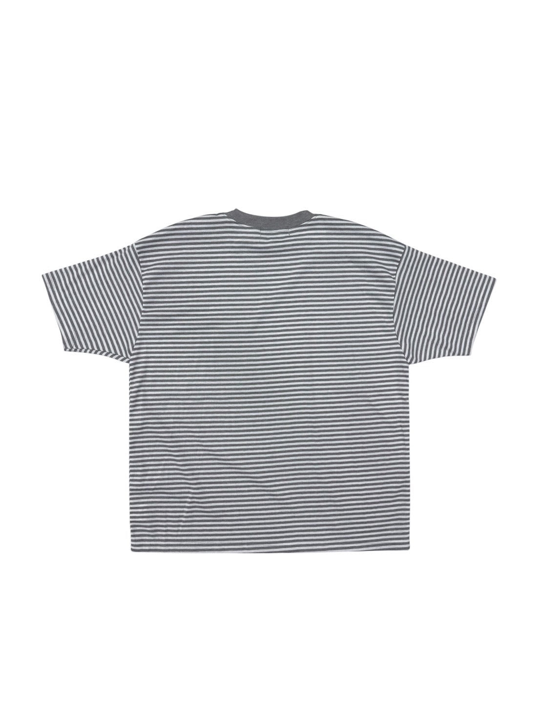 7/4 20:00発売 受注制【nmtc +】Stripe Contrast Semi Crop Tee (2color)