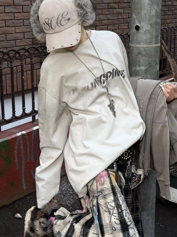 国際配送【Never mind the XU】washed long sleeve (2color)